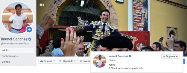 Facebook Verifica la página de imanol sanchez