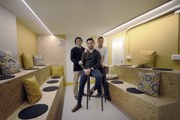 Jorge Gutierrez, Imanol Sánchez y Alberto Joven en el espacio HUB de Zaragoza RED